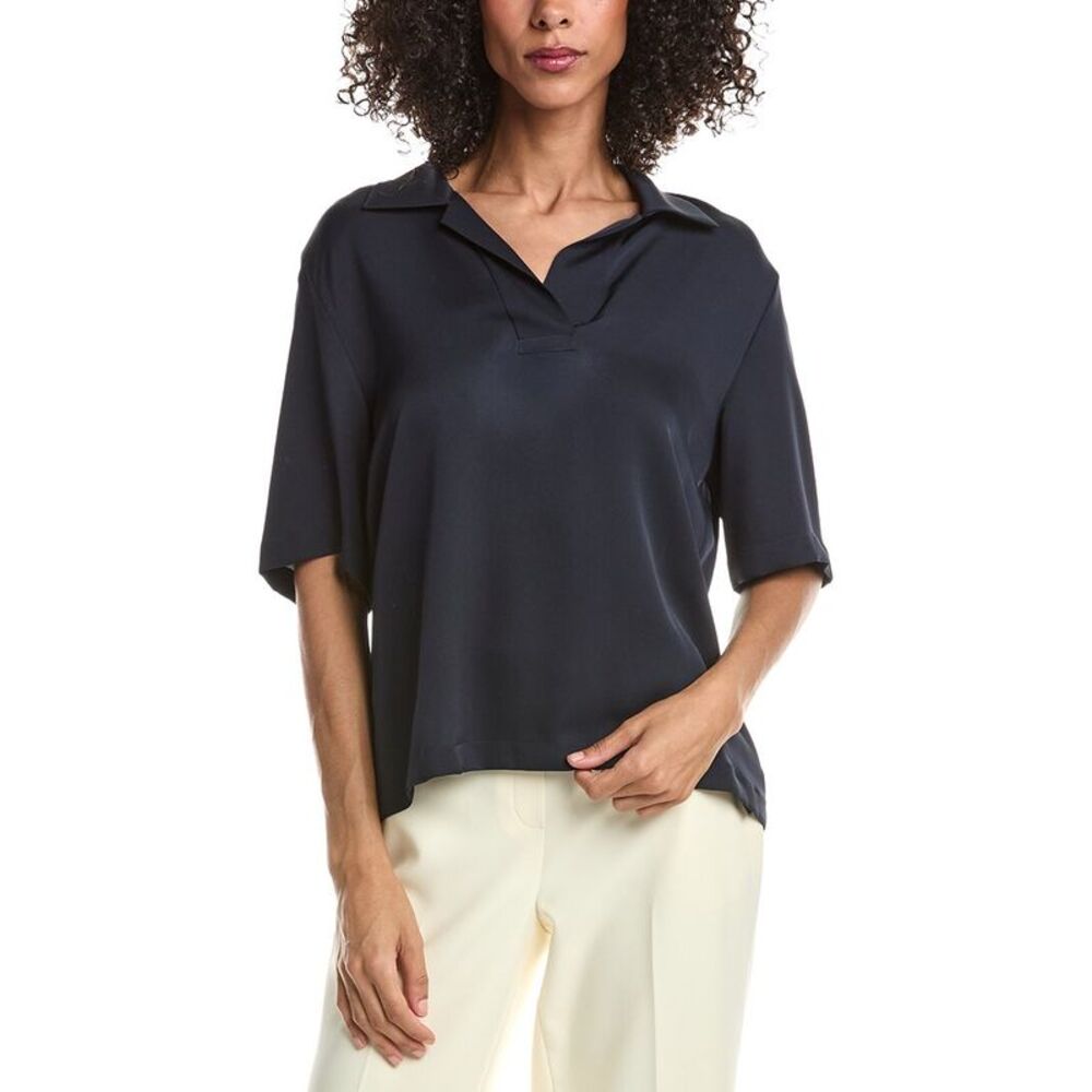 Theory Womens Silk Polo Top